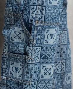 Off-White Blue Flared Jeans In Maiolica Print -Summer Fashion Clothing 43056340 126b 4a9a b33c 36f0e128b09f