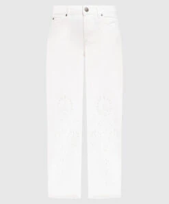 TWINSET White Jeans With Sangalo Embroidery