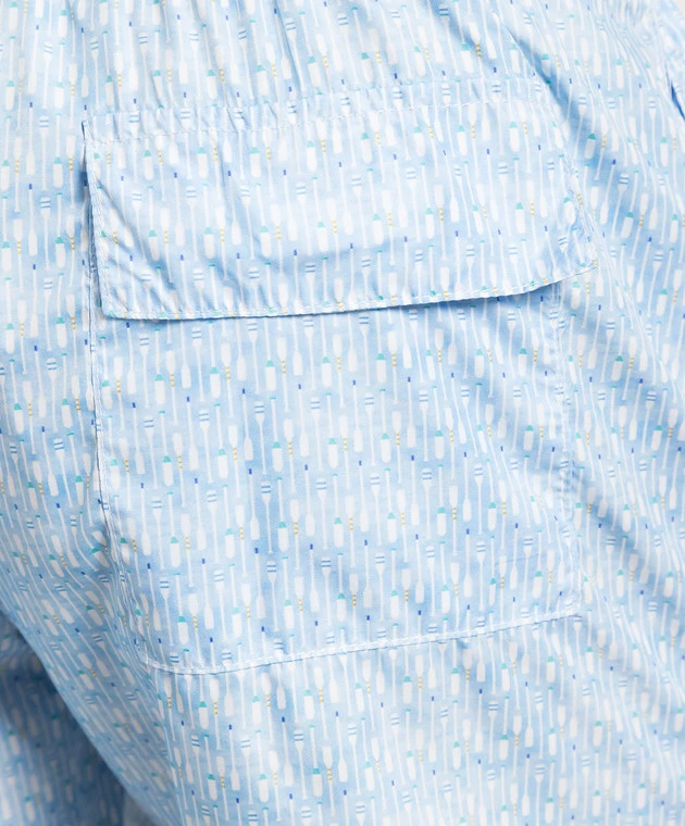 Blue Printed Swimming Shorts 5 Blue Printed Swimming Shorts - Image 5