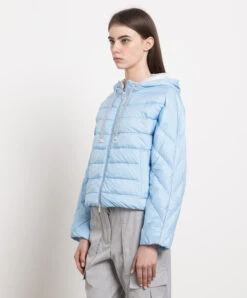 Peserico Blue Down Jacket With Monil Chain -Summer Fashion Clothing 436bd610 cc11 4ad7 96fe d995b6a0b4d8