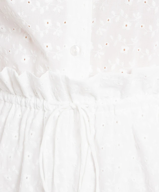 White Shirt And Shorts Suit With Broderie Embroidery 5 White Shirt And Shorts Suit With Broderie Embroidery - Image 5