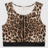 Dolce & Gabbana Children's Top In An Animalistic Print With A Logo
