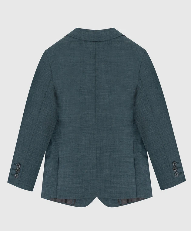 Children's Dark Green Wool And Silk Jacket 2 Children's Dark Green Wool And Silk Jacket - Image 2