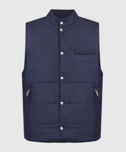 Blue Vest Made Of Wool