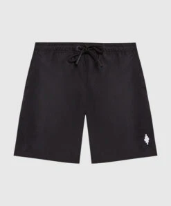 Black Swim Shorts With Logo Embroidery