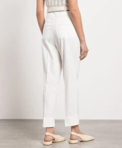 Peserico White Pants With A High Fit -Summer Fashion Clothing 48568b34 2d05 462d b542 44402e13c55d