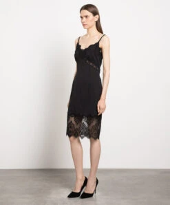 Dolce & Gabbana Black Dress-combination With Lace -Summer Fashion Clothing 48f6d9cd 418d 4e26 bc90 d16a0e2f290c