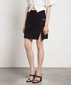 Off-White Black Mini Skirt With Logo Print -Summer Fashion Clothing 48fec446 7a2d 4ce7 8d02 a94d61e75cc4
