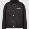 Palm Angels Black Jacket With Logo Print