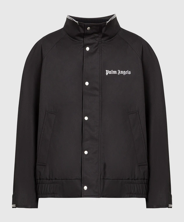 Palm Angels Black Jacket With Logo Print 1 Palm Angels Black Jacket With Logo Print