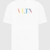Valentino White T-shirt With VLTN Logo Print