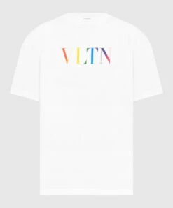 Valentino White T-shirt With VLTN Logo Print