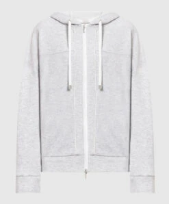 Peserico Gray Melange Sports Jacket With Monil Chain