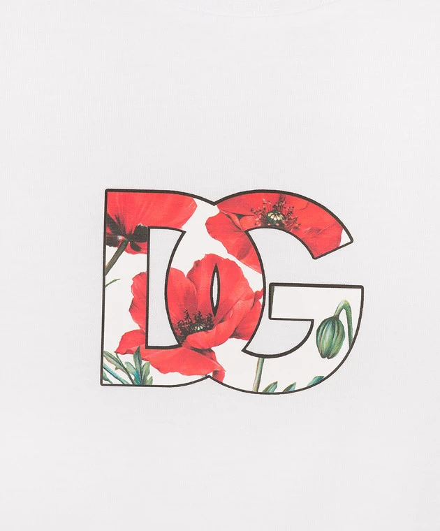 Dolce & Gabbana Children's White Happy Garden T-shirt With DG Logo Print 3 Dolce & Gabbana Children's White Happy Garden T-shirt With DG Logo Print - Image 3