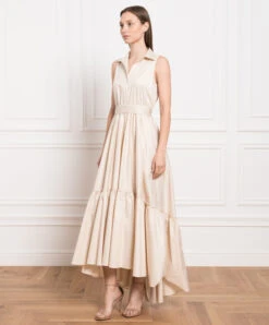 Peserico Beige Maxi Dress -Summer Fashion Clothing 4db5562e fc19 4b99 88db d2bb6ef2e77c