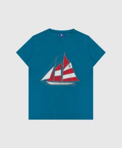 Children's Turquoise T-shirt With Embroidery