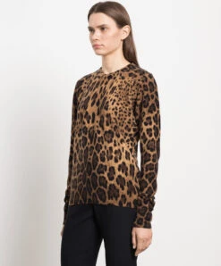 Dolce & Gabbana Brown Leopard Print Cashmere Jumper 7 Dolce & Gabbana Brown Leopard Print Cashmere Jumper -Summer Fashion Clothing 4e29927d 7d36 4917 8361 778e36bec450