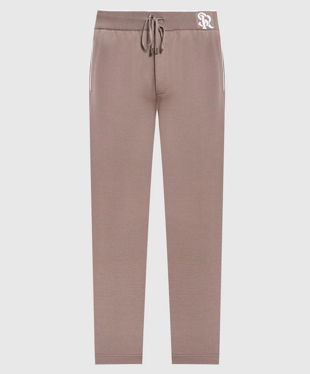 Brown Sweatpants With A Logo Pattern 1 Brown Sweatpants With A Logo Pattern