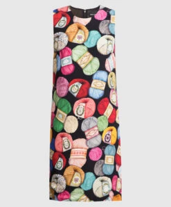 Dolce & Gabbana Black Midi Dress In A Branded Print