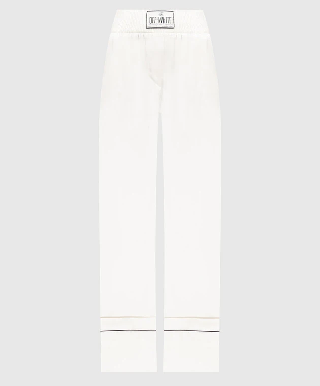Off-White White Pants With A Branded Patch 1 Off-White White Pants With A Branded Patch