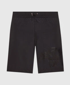 Black Swim Shorts With Logo Print