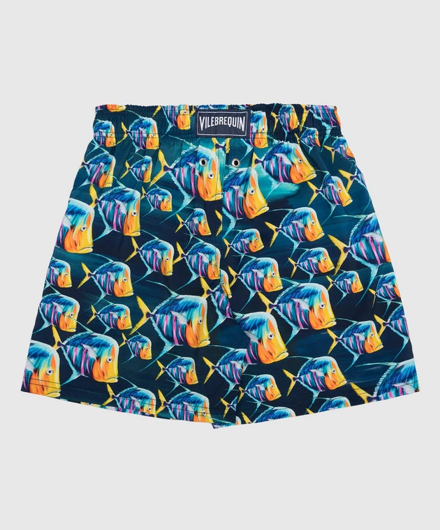 Vilebrequin Children's Blue Joris Swimming Shorts In A Print 2 Vilebrequin Children's Blue Joris Swimming Shorts In A Print - Image 2