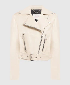 Beige Leather Jacket
