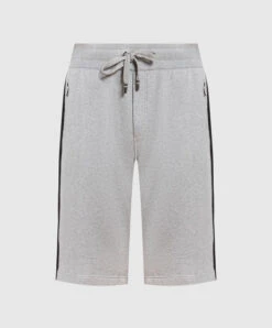 Dolce & Gabbana Gray Shorts With Branded Stripes