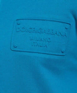 Dolce & Gabbana Blue Sports Jacket With Textured Logo -Summer Fashion Clothing 526c5192 1480 41ee b6db 292da6667b97