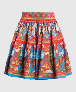 Dolce & Gabbana Red Skirt In Carretto Print