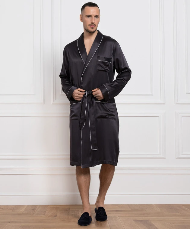 Black Robe Made Of Silk 2 Black Robe Made Of Silk - Image 2