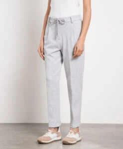 Peserico Gray Melange Pants With Monil Chain -Summer Fashion Clothing 545dc70b 114c 4b10 b25e 493de5426767