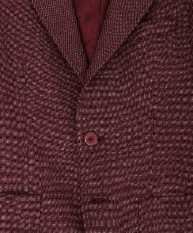 Children's Burgundy Wool And Silk Jacket 3 Children's Burgundy Wool And Silk Jacket - Image 3