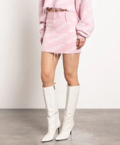 VETEMENTS Pink Wool Mini Skirt With Logo -Summer Fashion Clothing 558be6d5 0be0 42d9 99bc 09e0e6461812