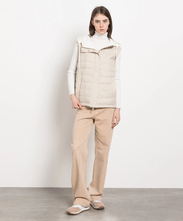 Cervos Beige Down Jacket 2 Cervos Beige Down Jacket - Image 2