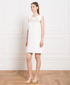 ERMANNO SCERVINO White Mini Dress With Lace 7 ERMANNO SCERVINO White Mini Dress With Lace -Summer Fashion Clothing 56047f4d 9b23 44b6 b4b7 34bae4fc8916