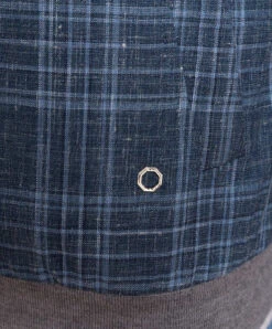 Blue Checked Cashmere, Wool, Silk And Linen Jacket -Summer Fashion Clothing 5653cd40 ee8a 4dd1 a830 51bd18c2d902