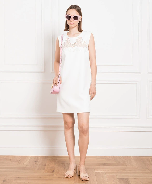 ERMANNO SCERVINO White Mini Dress With Lace 2 ERMANNO SCERVINO White Mini Dress With Lace - Image 2