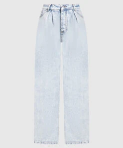 Blue Jeans With A Distressed Effect