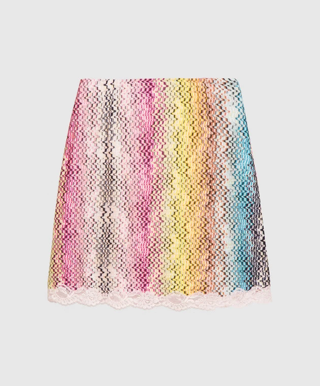 Missoni Mini Skirt In A Geometric Print With Lace 1 Missoni Mini Skirt In A Geometric Print With Lace