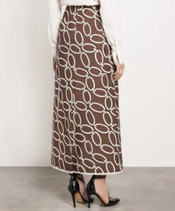 Valentino Brown Chain 1967 Print Skirt -Summer Fashion Clothing 5ceb4fd8 ff3c 4e99 917f 9edfd72e634e