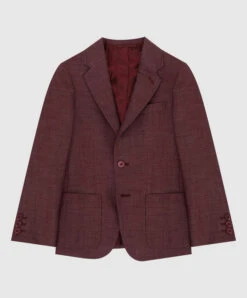 Children's Burgundy Wool And Silk Jacket