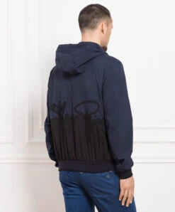 Blue Windbreaker With Logo Embroidery -Summer Fashion Clothing 5d742f0f db9e 4493 920f 418e7848201d