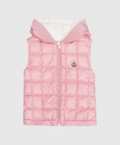 Jouzas Baby Pink Down Vest With Logo
