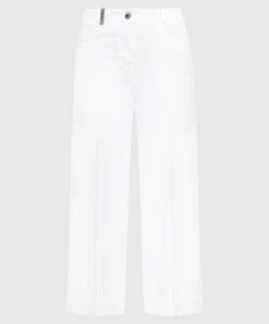 Peserico White Pants With Logo