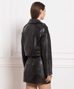 Black Leather Jacket With A Worn Effect 8 Black Leather Jacket With A Worn Effect -Summer Fashion Clothing 608f78f9 c900 4079 ad5f ac51c828256c