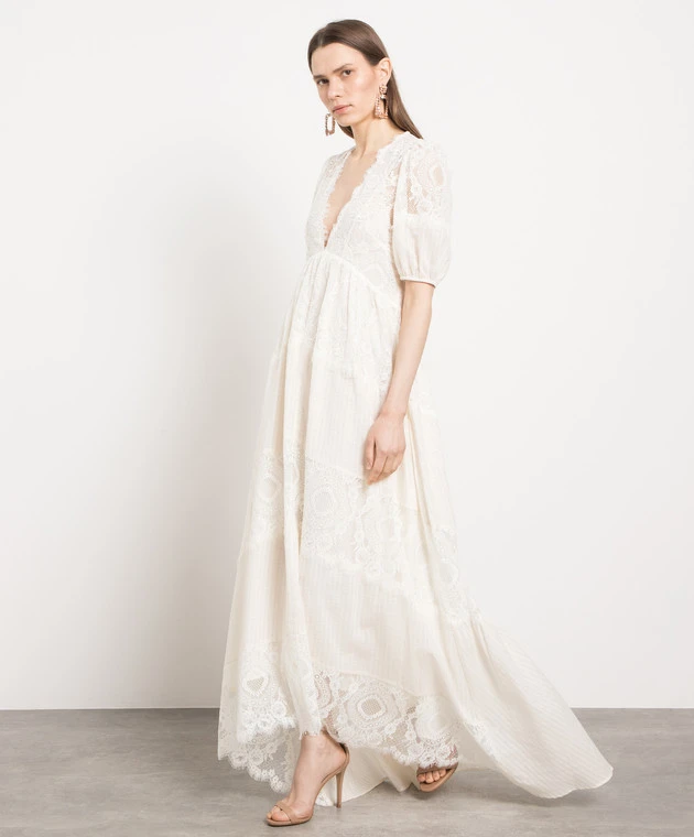 TWINSET White Dress With Lace And Lurex 2 TWINSET White Dress With Lace And Lurex - Image 2