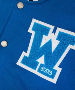 Off-White Children's Blue Bomber Jacket With Embroidery -Summer Fashion Clothing 6259f0b1 36af 484c 9765 69a26428a2e2