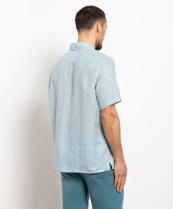 Blue Shirt Made Of Linen In A Print -Summer Fashion Clothing 643f7995 5a40 4cdb a9f4 5e808bd47727