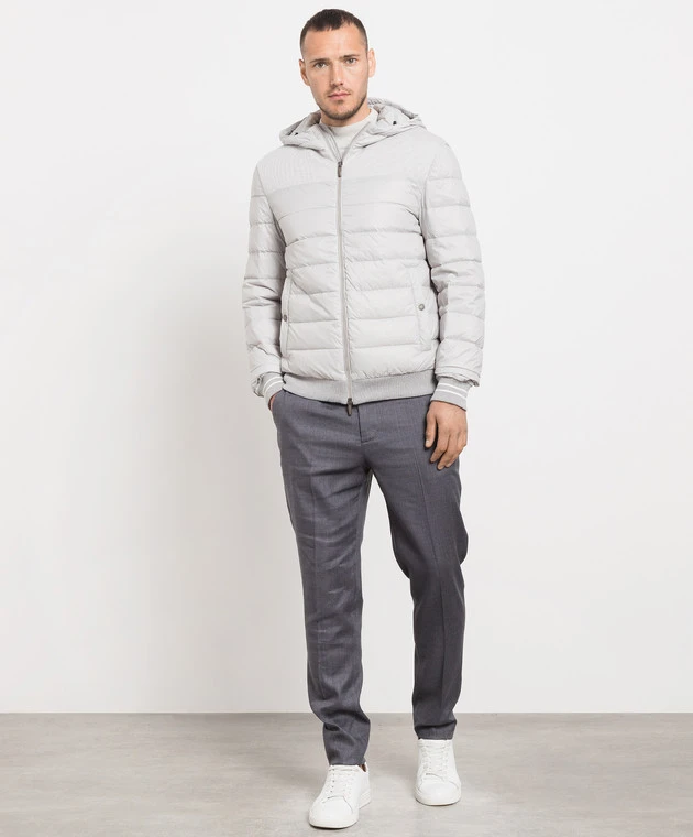 Peserico Gray Quilted Down Jacket 2 Peserico Gray Quilted Down Jacket - Image 2